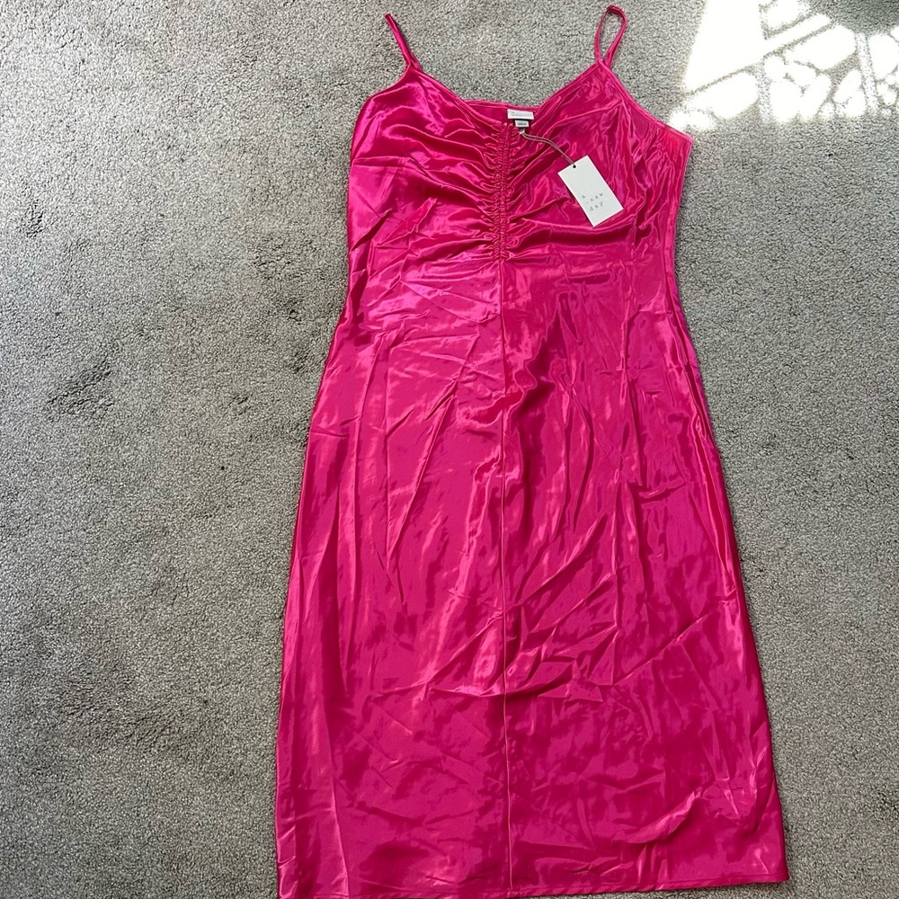 NWT, A New Day, L, Hot Pink, Satin slip dress